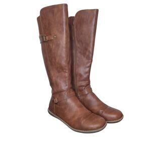 Jeossy MILAN Women’s Cognac Brown Riding Boots Size 8.5, Faux Leather Equestrian